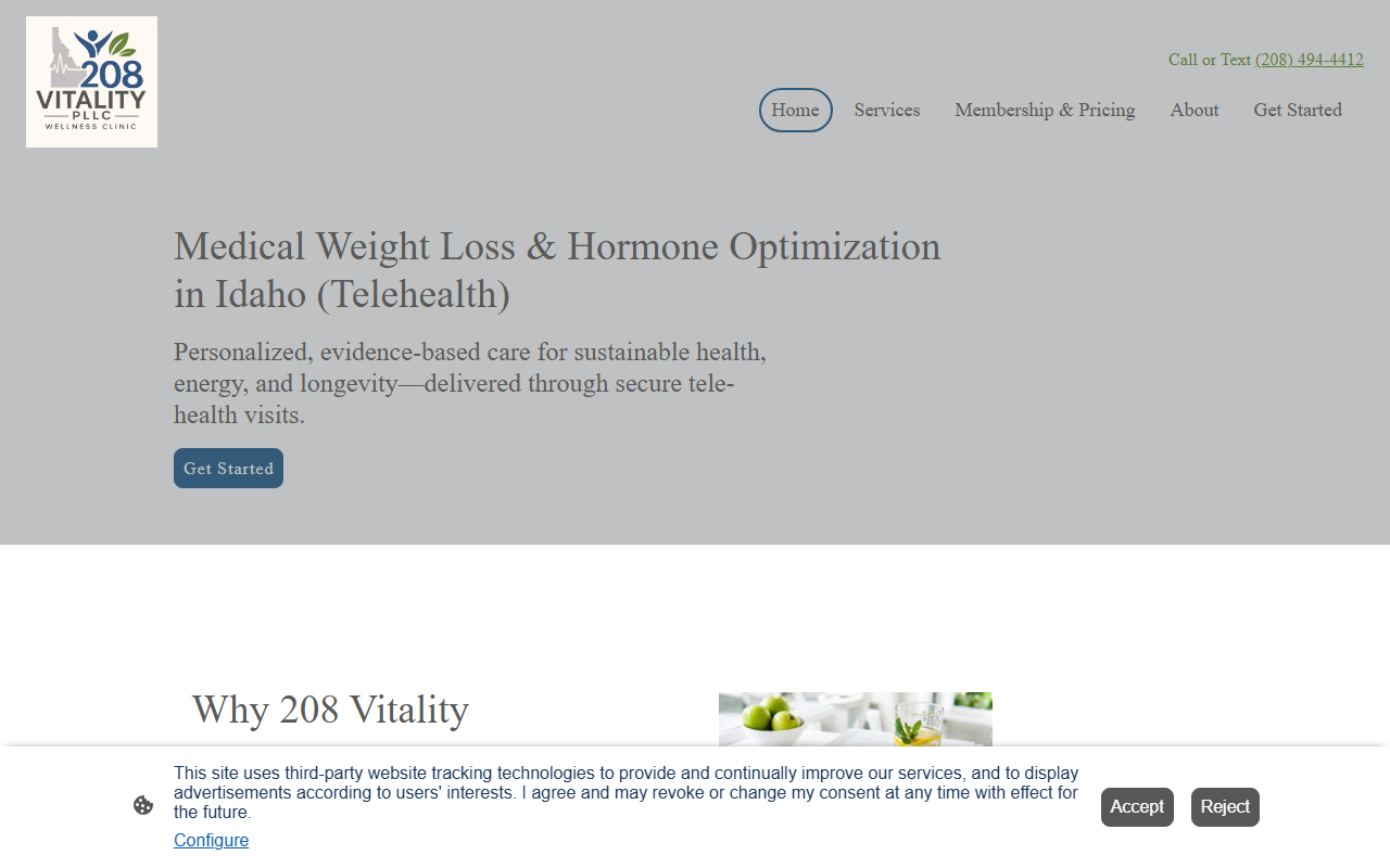 208vitality.com screenshot