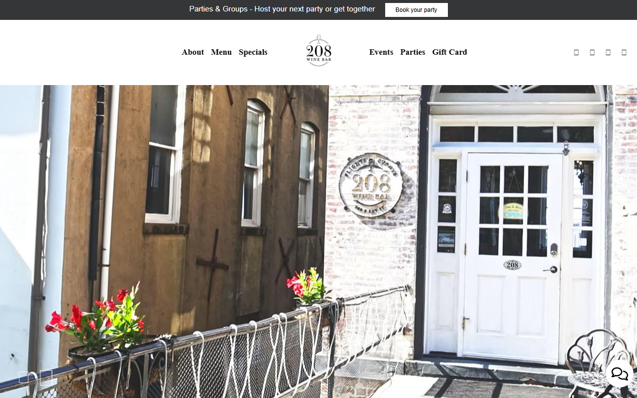 208winebar.com screenshot