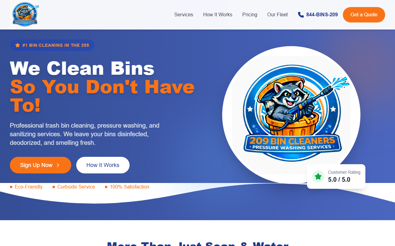 209bincleaners.com screenshot