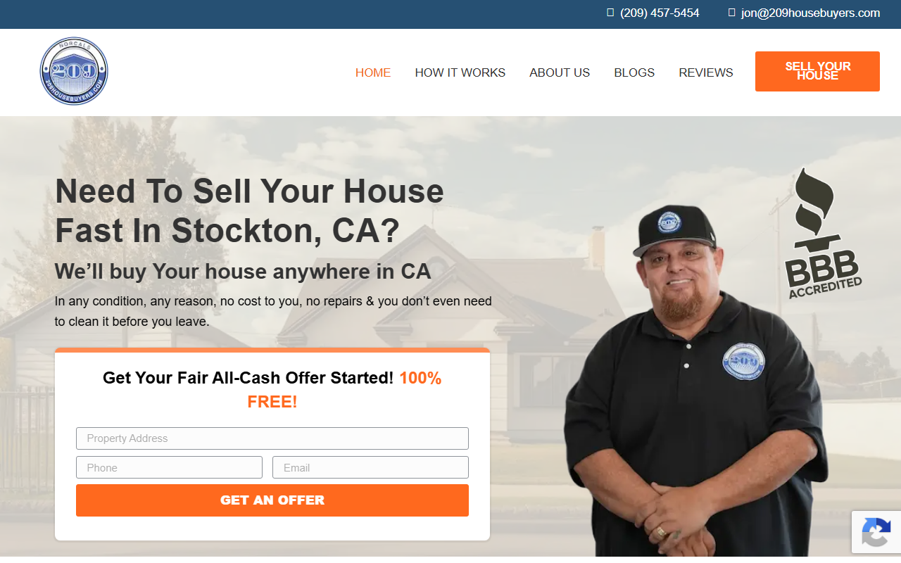 209housebuyers.com screenshot