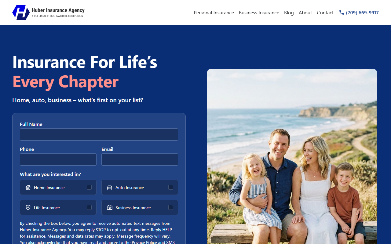 209huberagency.com screenshot