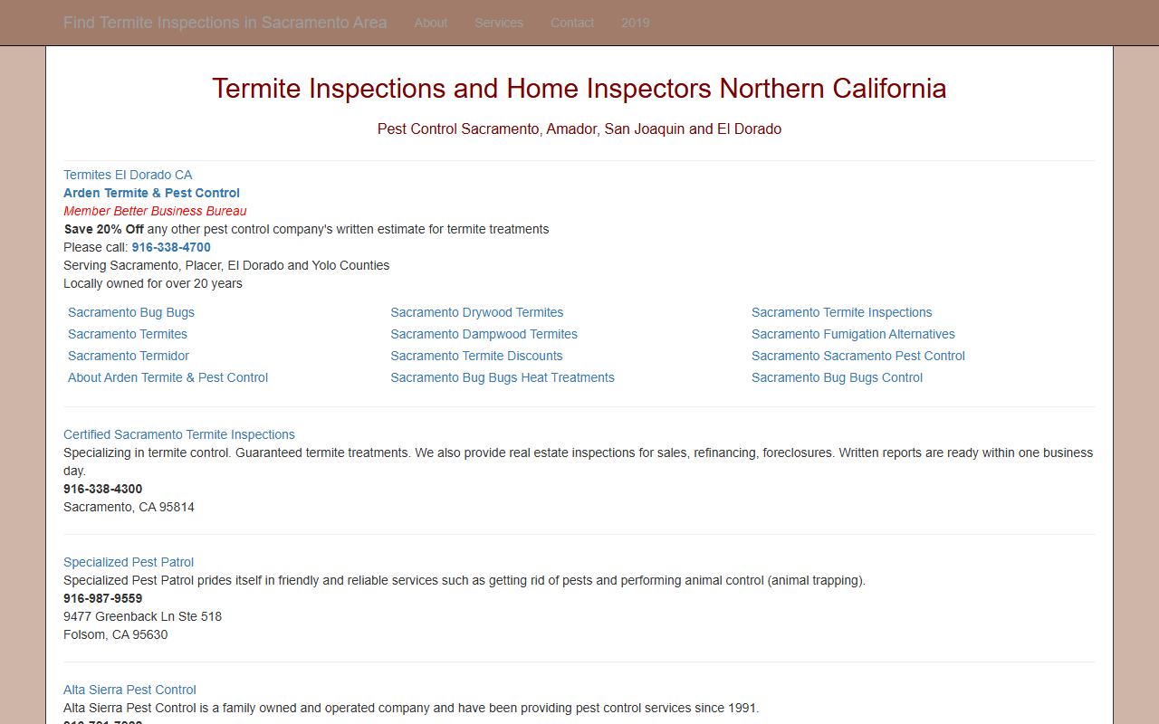 209inspect.com screenshot