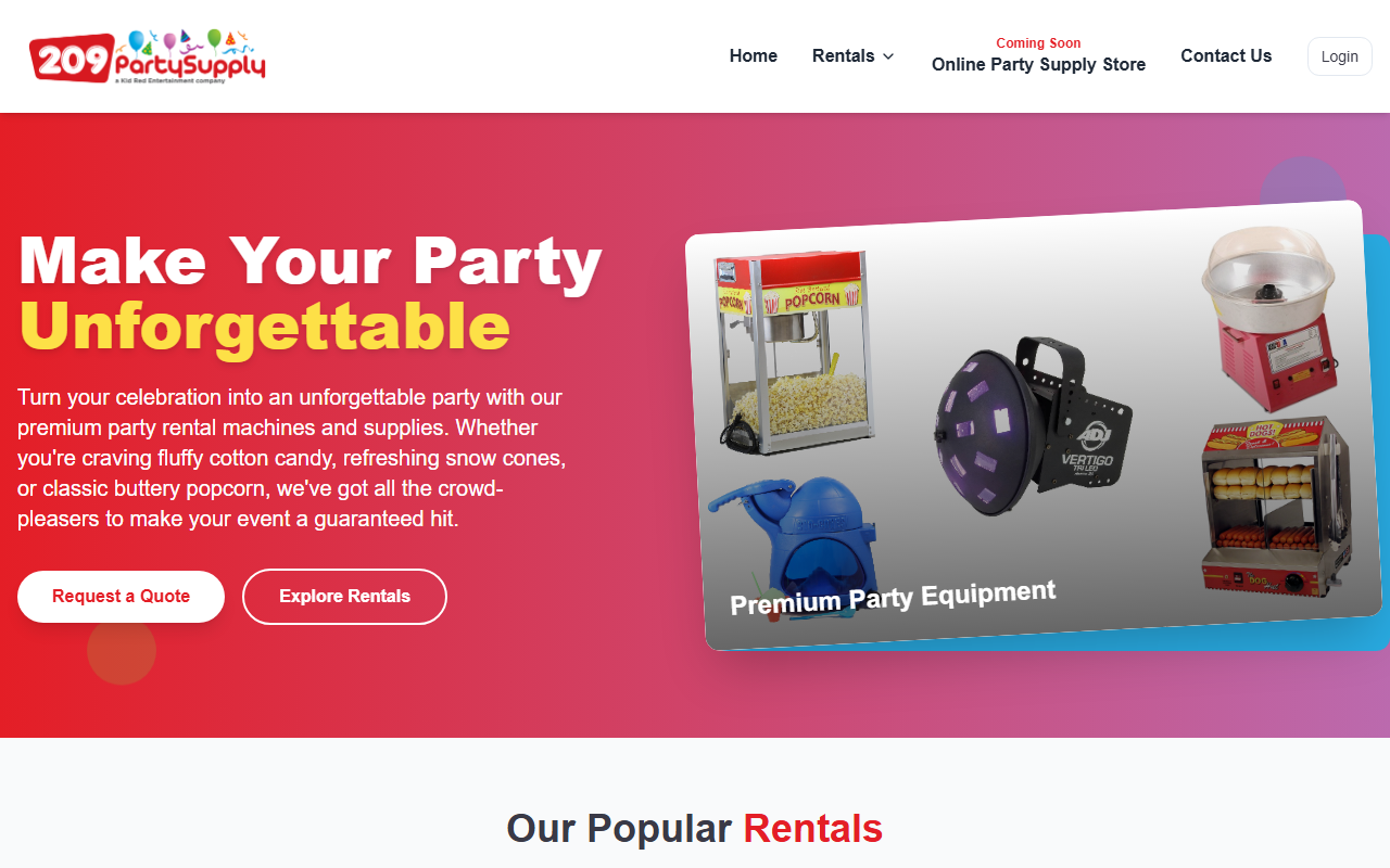 209partysupply.com screenshot
