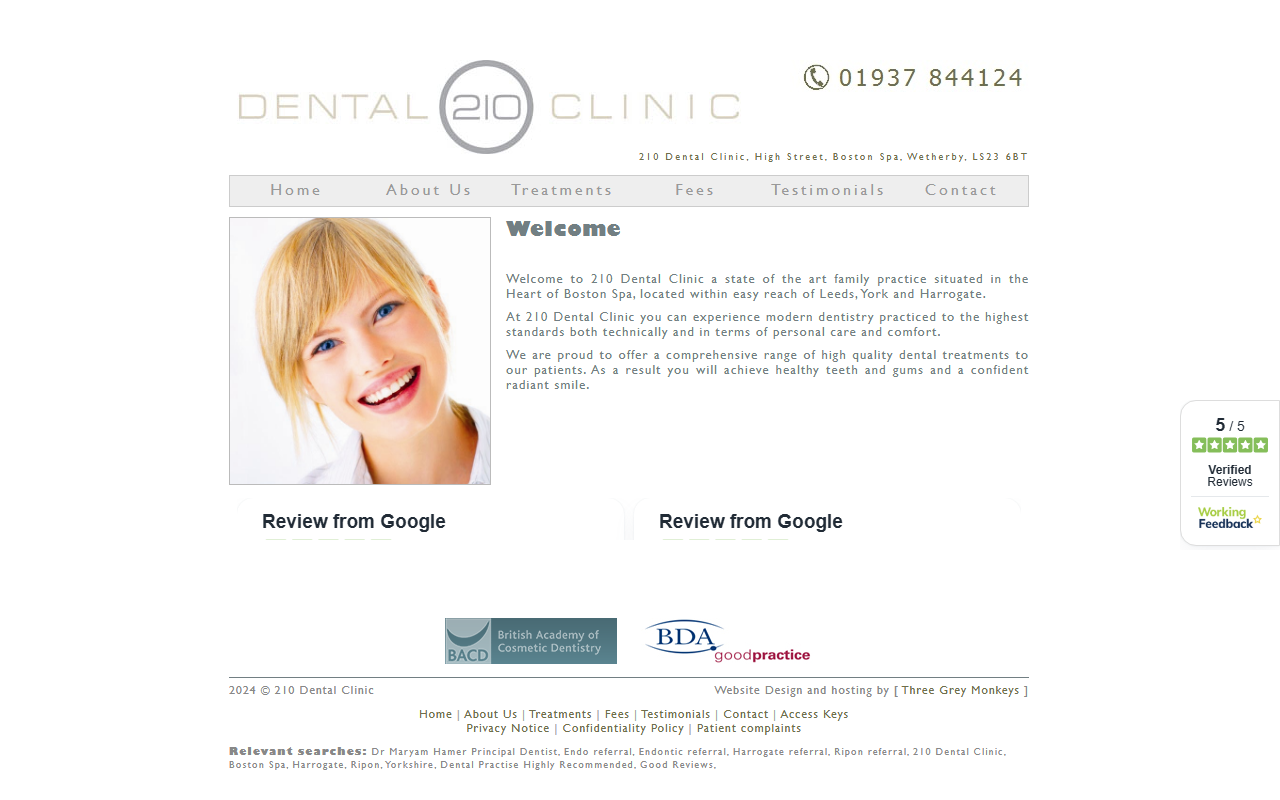 210dentalclinic.com screenshot