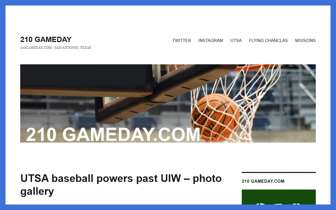 210gameday.com screenshot