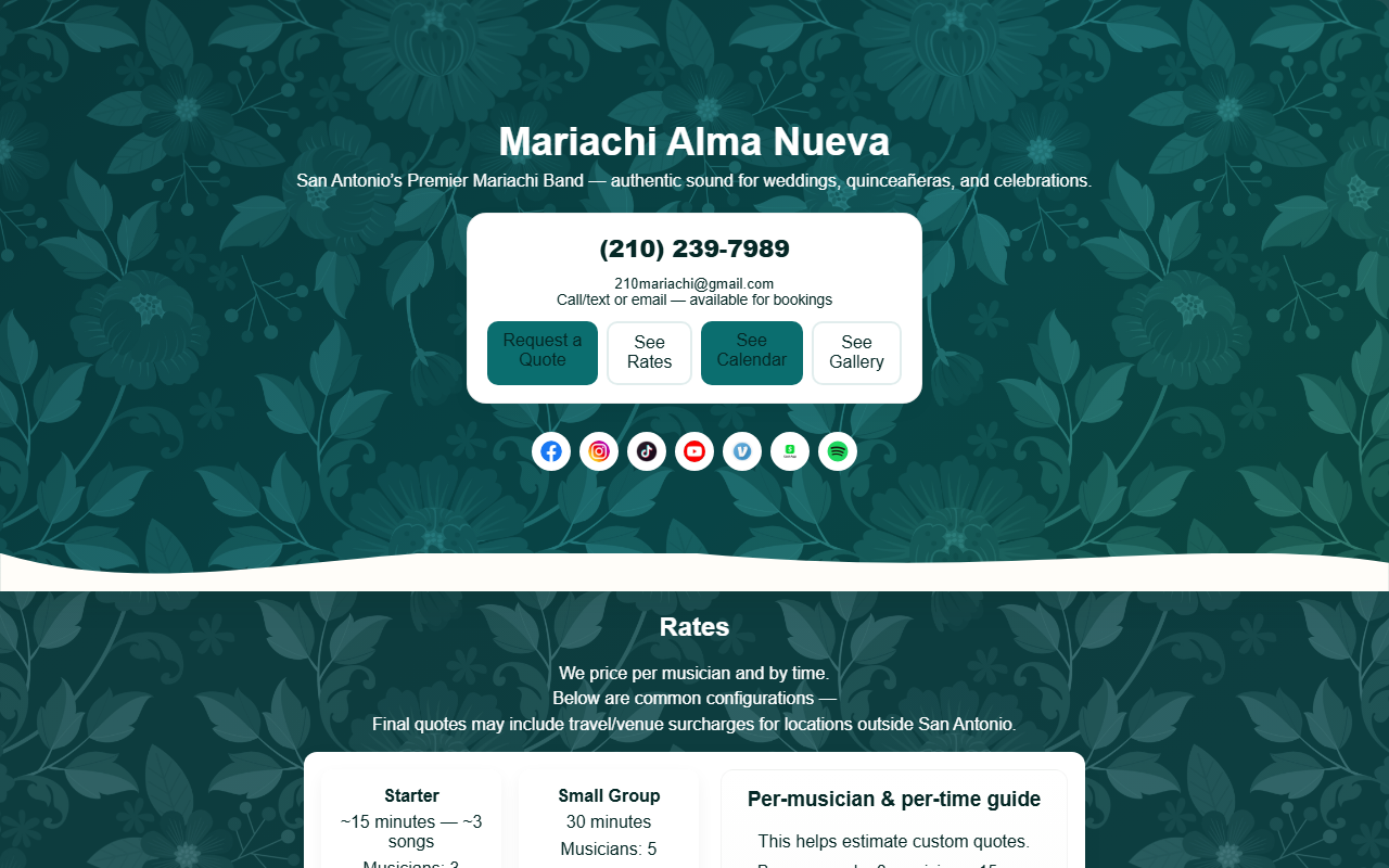 210mariachi.com screenshot