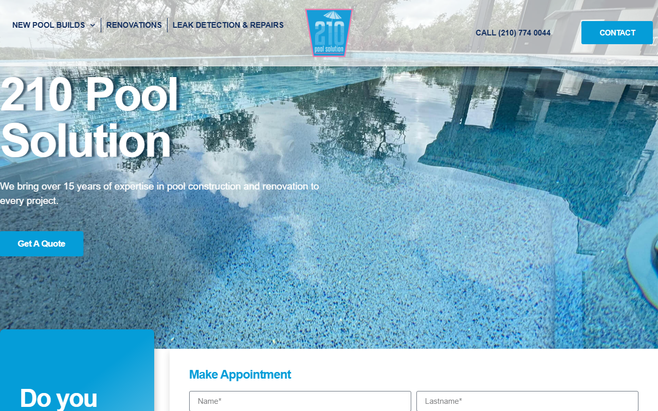 210poolsolution.com screenshot