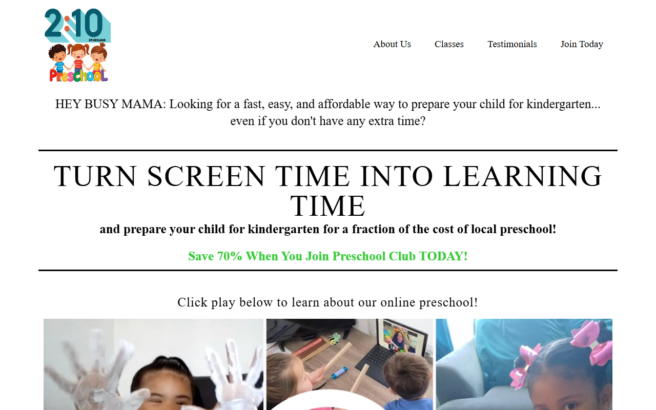 210preschool.com screenshot