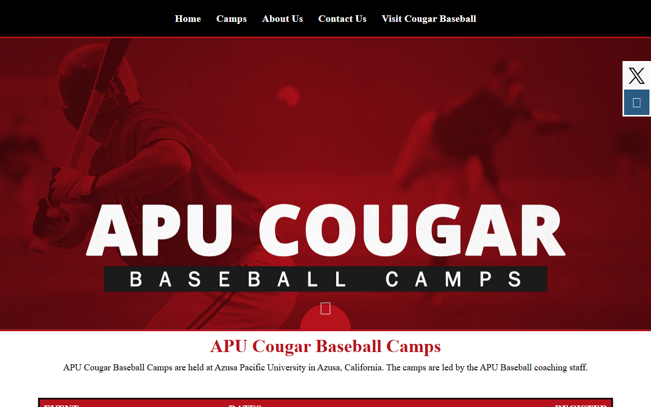 212baseballcamps.com screenshot
