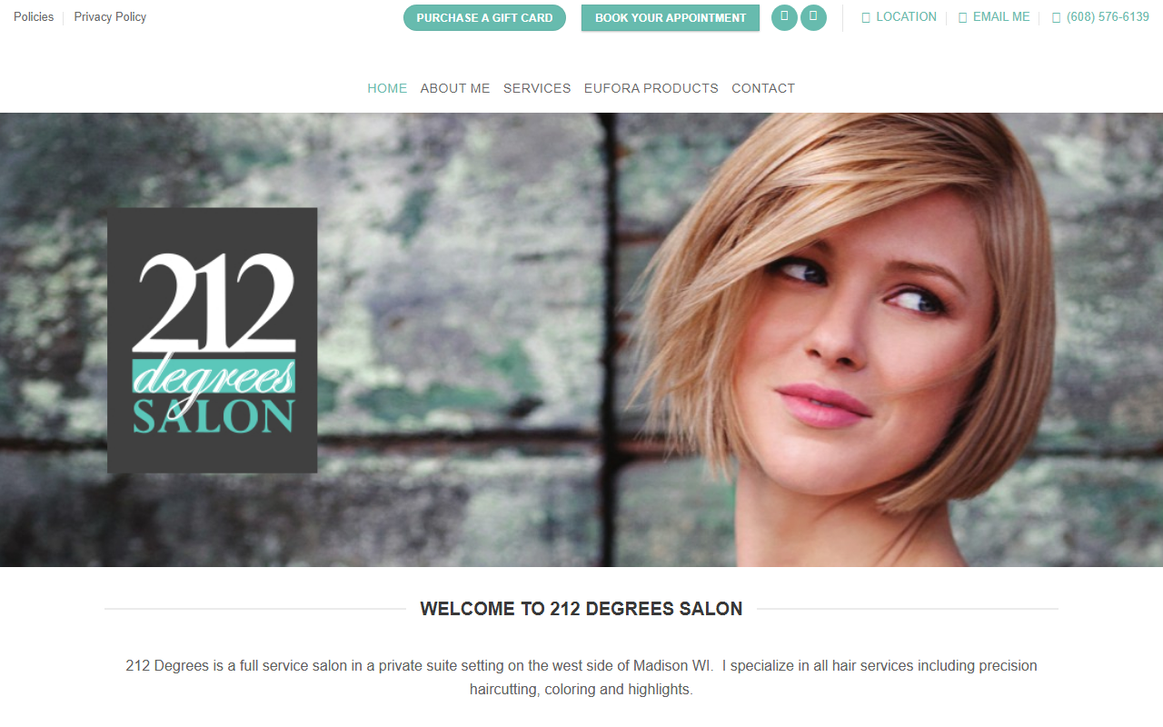212degreessalon.com screenshot