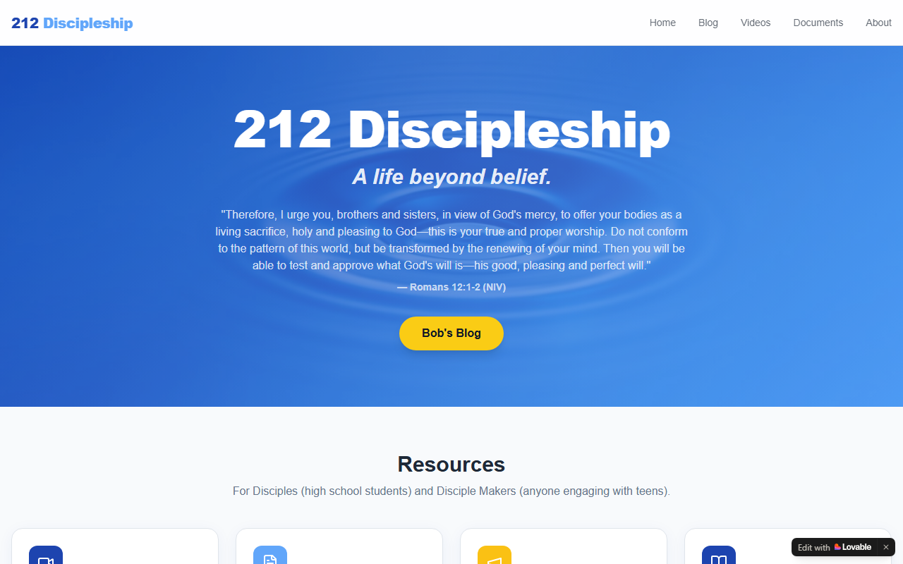 212discipleship.com screenshot