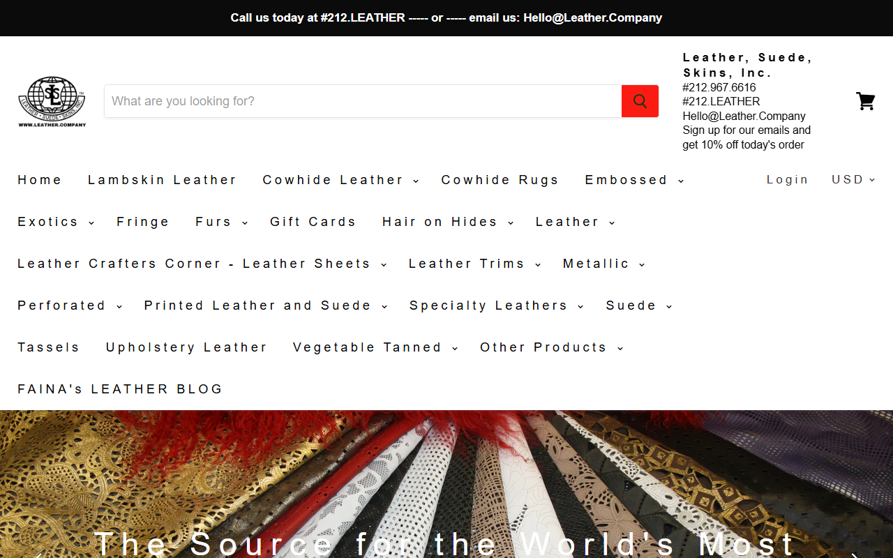 212leather.com screenshot
