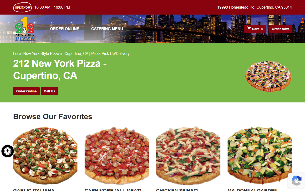212newyorkpizza.com screenshot