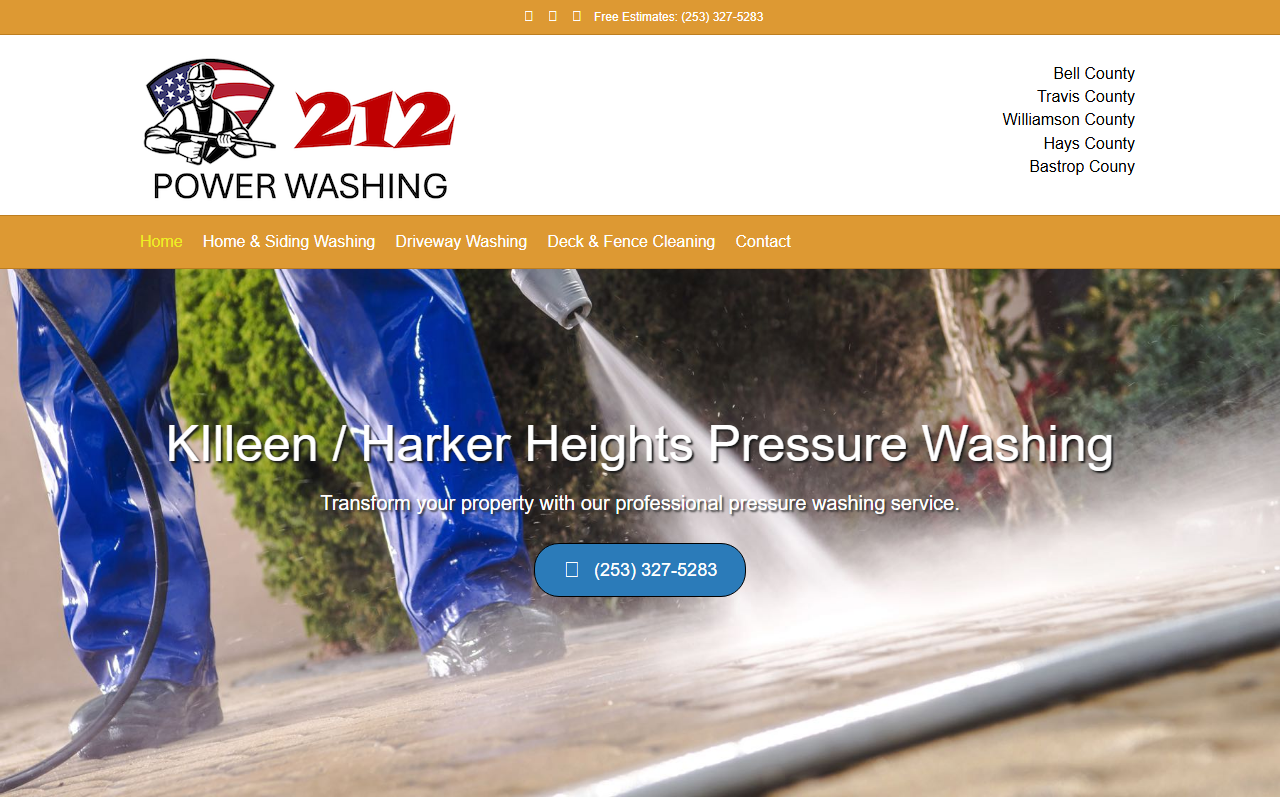 212powerwashing.com screenshot