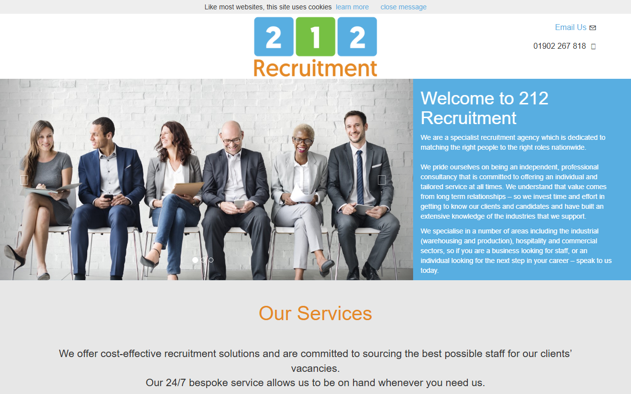 212recruitment.com screenshot