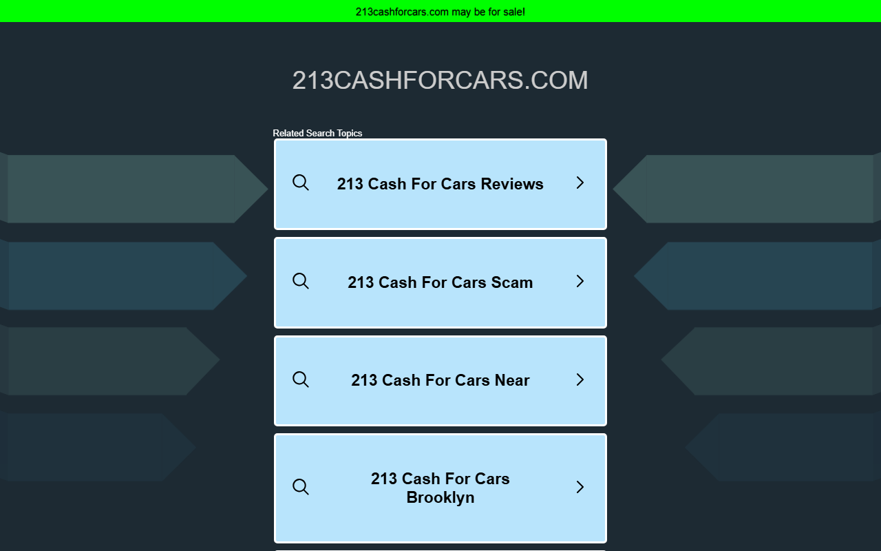 213cashforcars.com screenshot