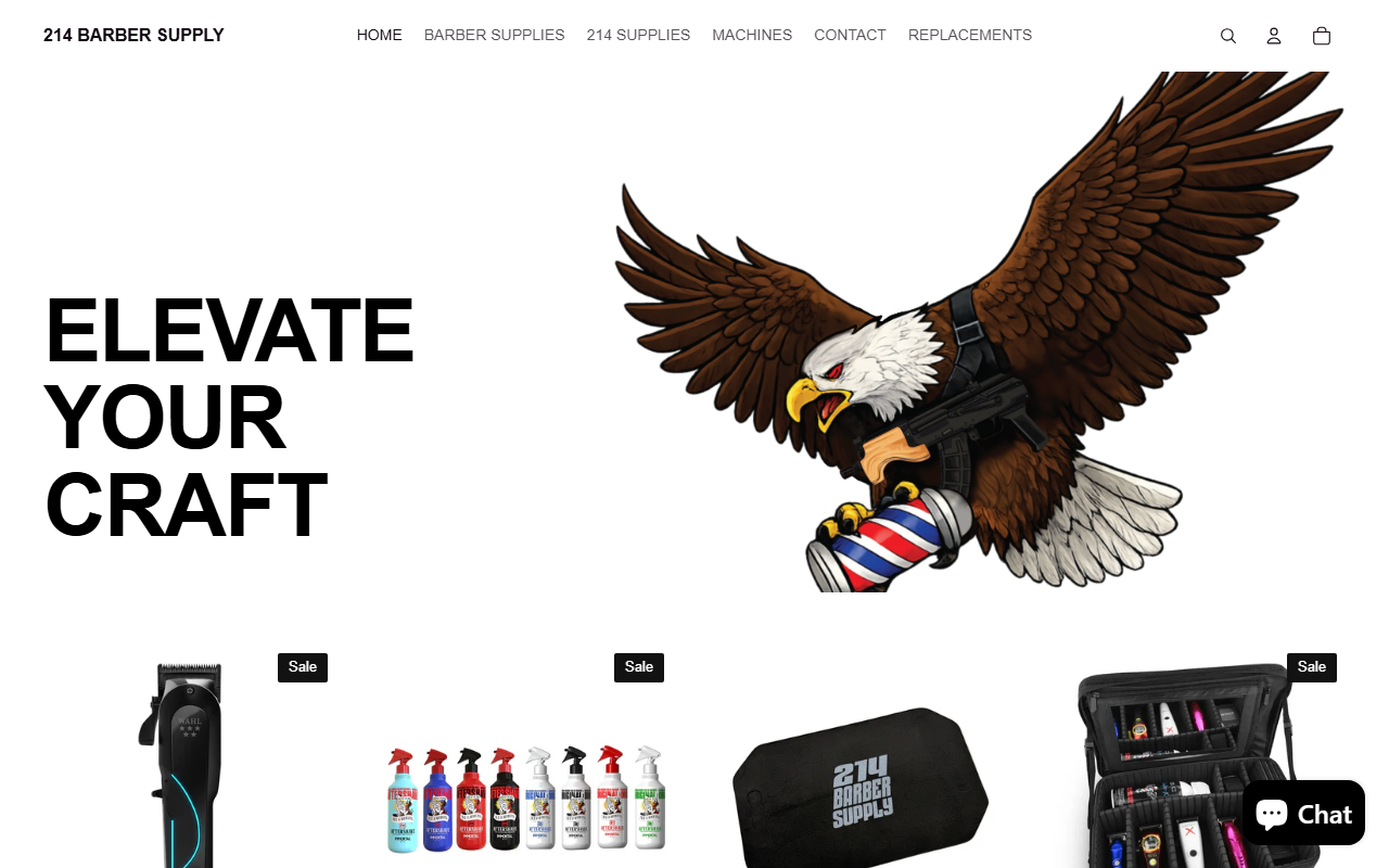 214barbersupply.com screenshot