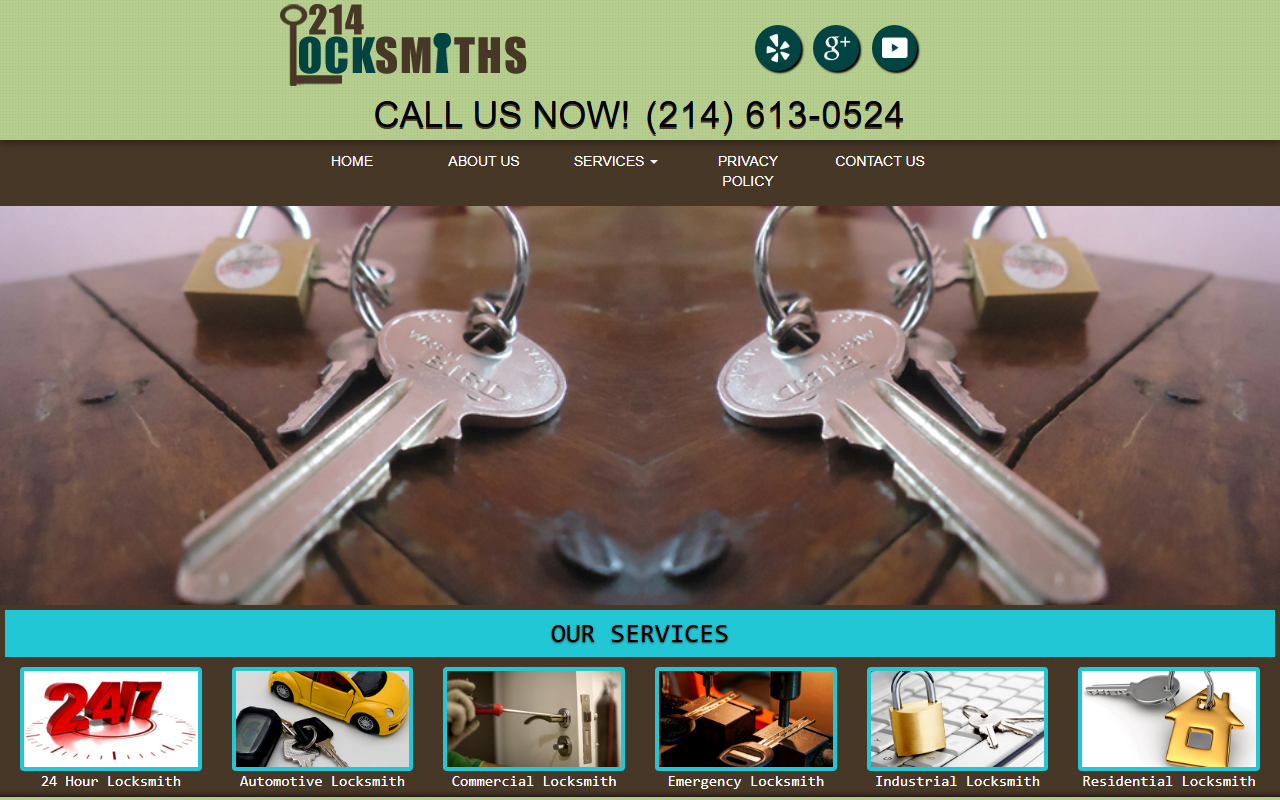 214locksmiths.com screenshot