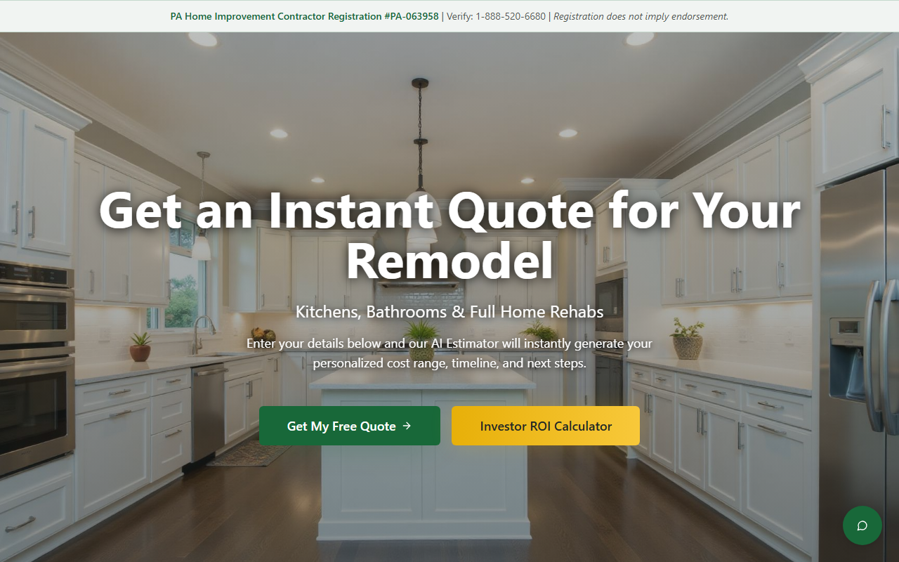 215-construction.com screenshot