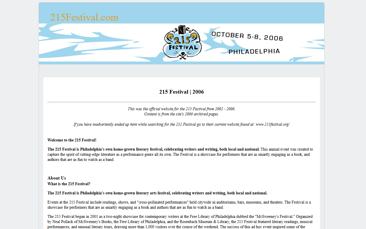 215festival.com screenshot