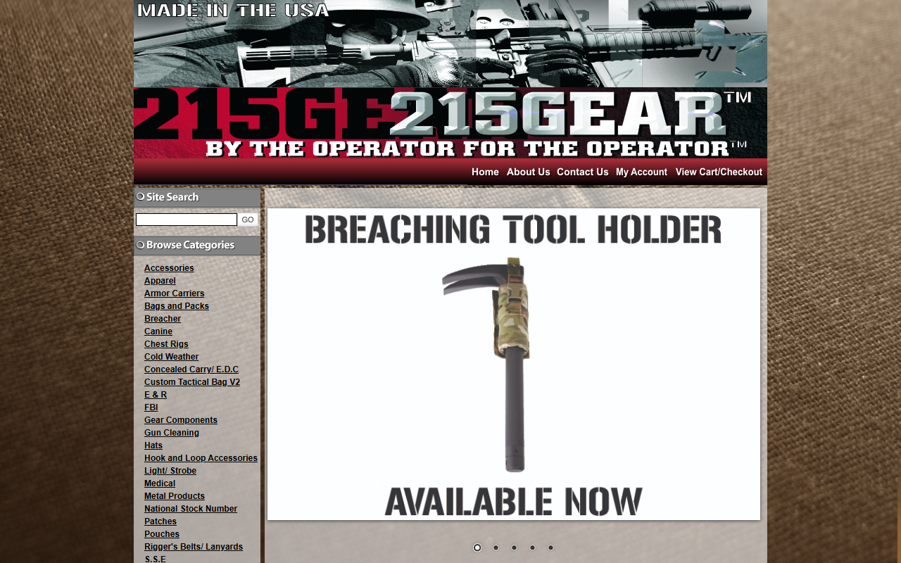 215gearstore.com screenshot