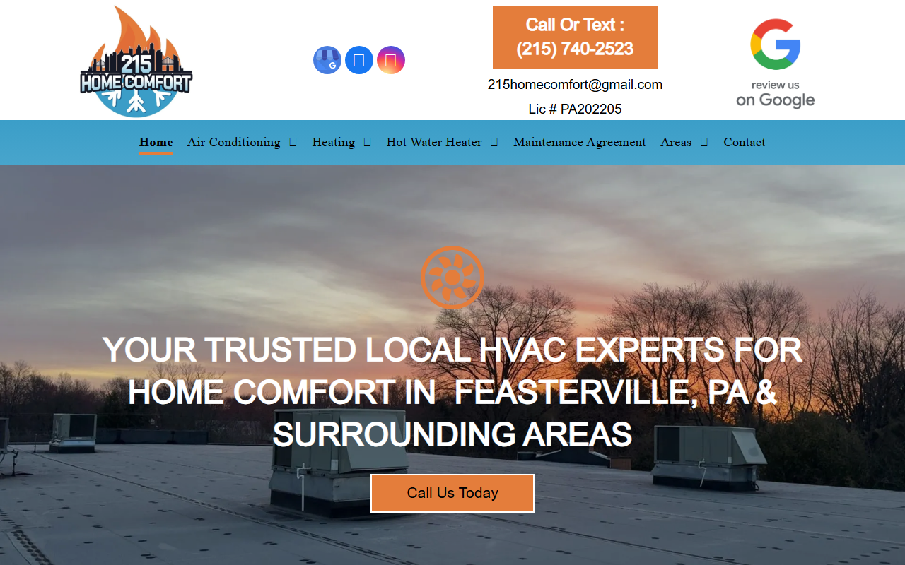 215homecomfort.com screenshot