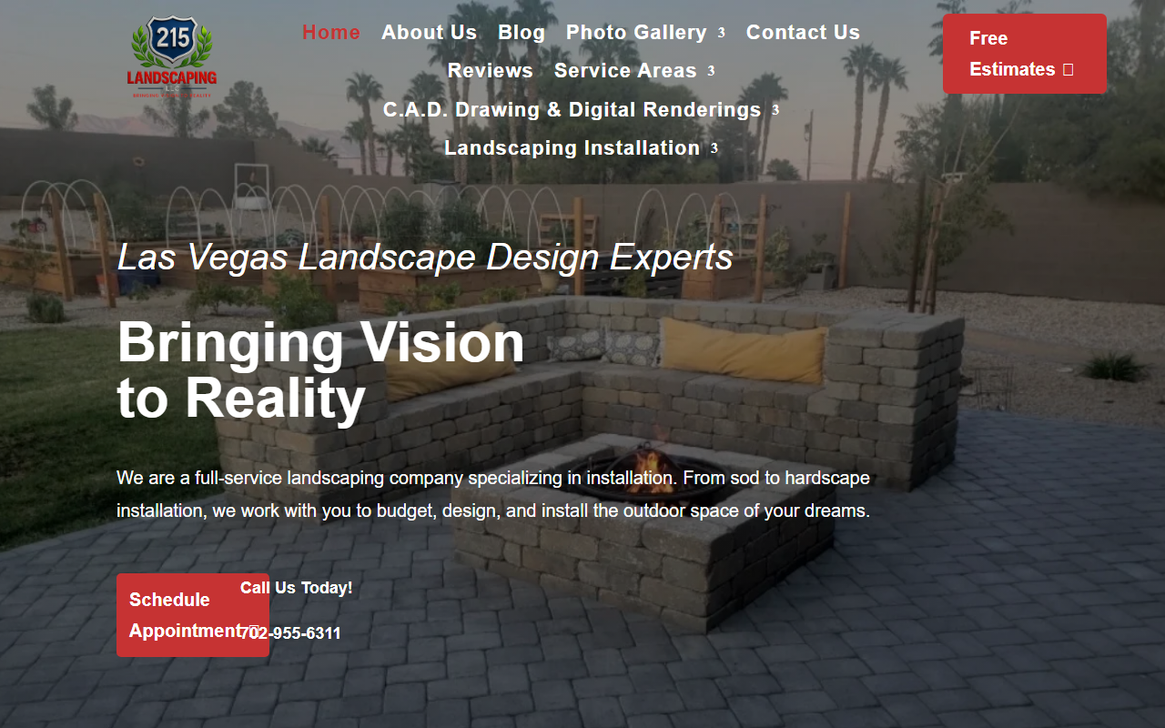 215landscaping.com screenshot