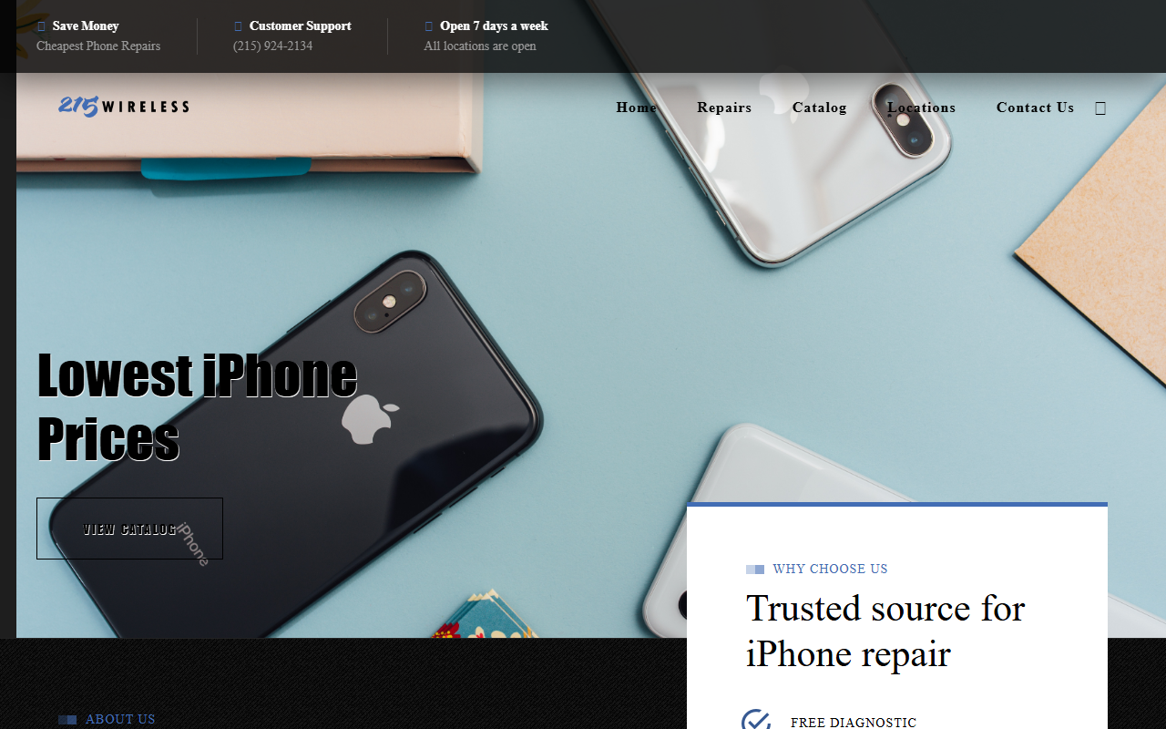 215wireless.com screenshot