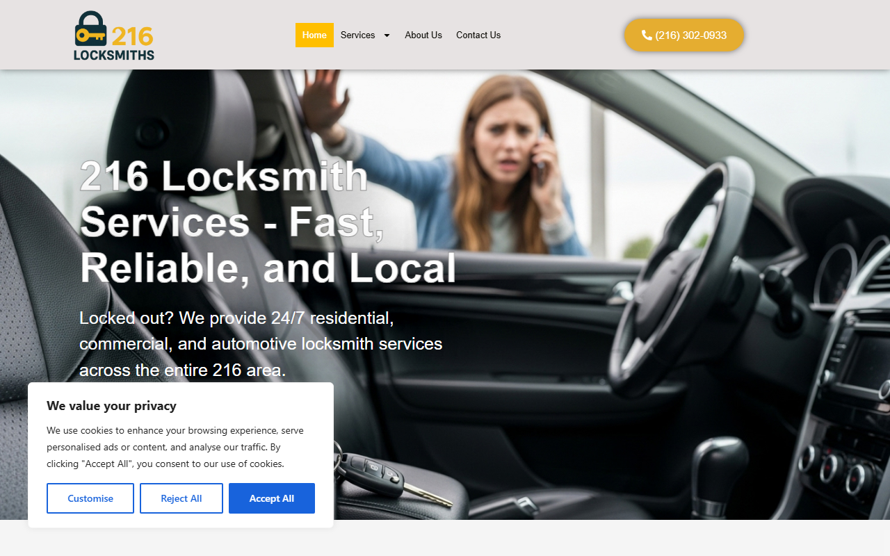216locksmiths.com screenshot