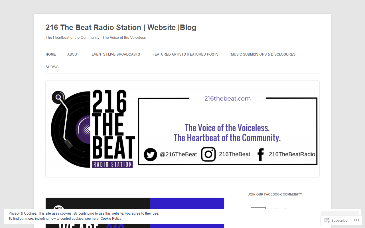 216thebeat.com screenshot