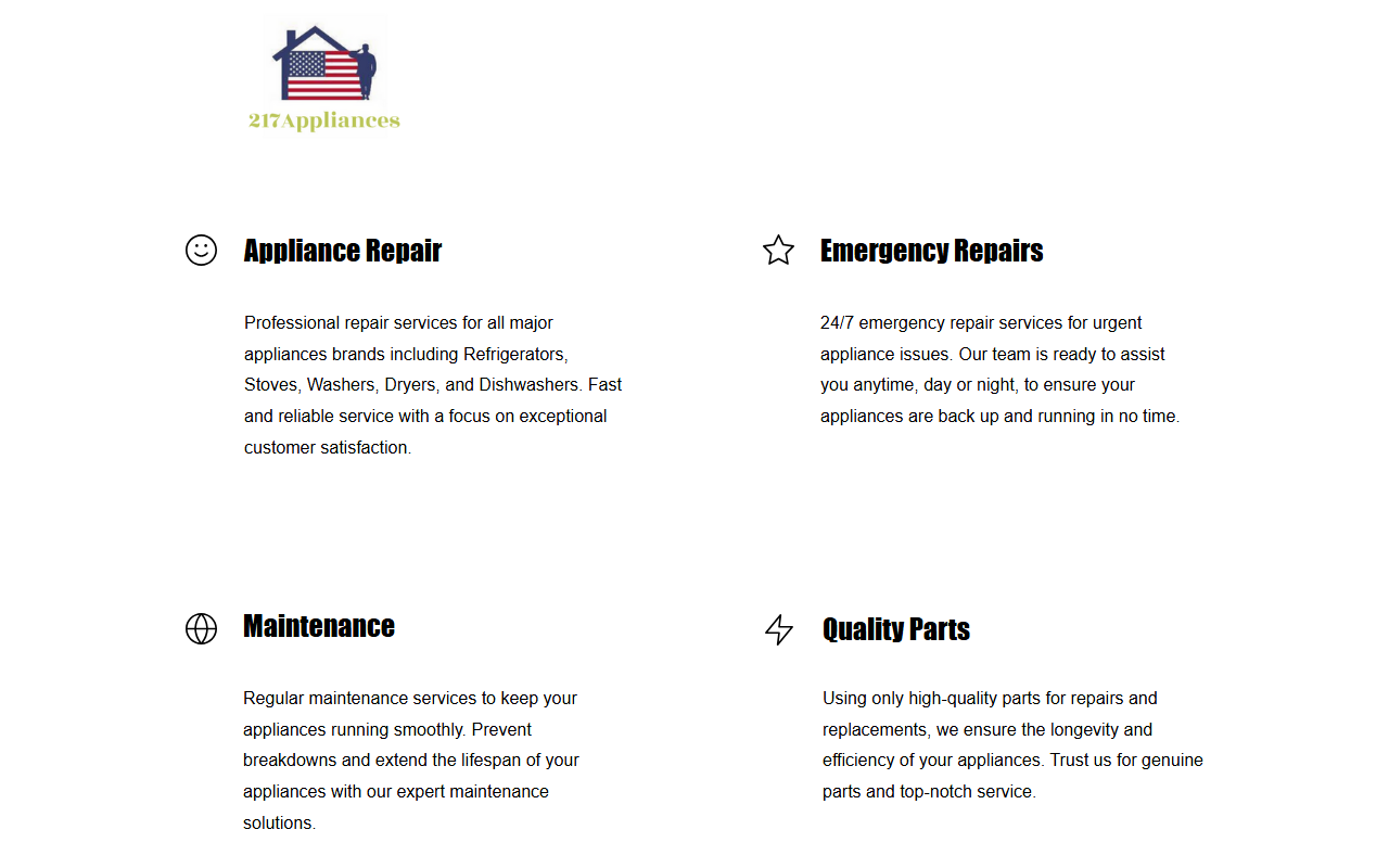 217appliances.com screenshot