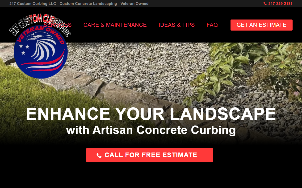 217customcurbing.com screenshot