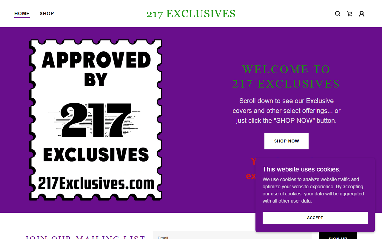 217exclusives.com screenshot