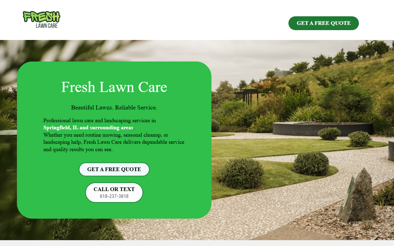 217freshlawncare.com screenshot