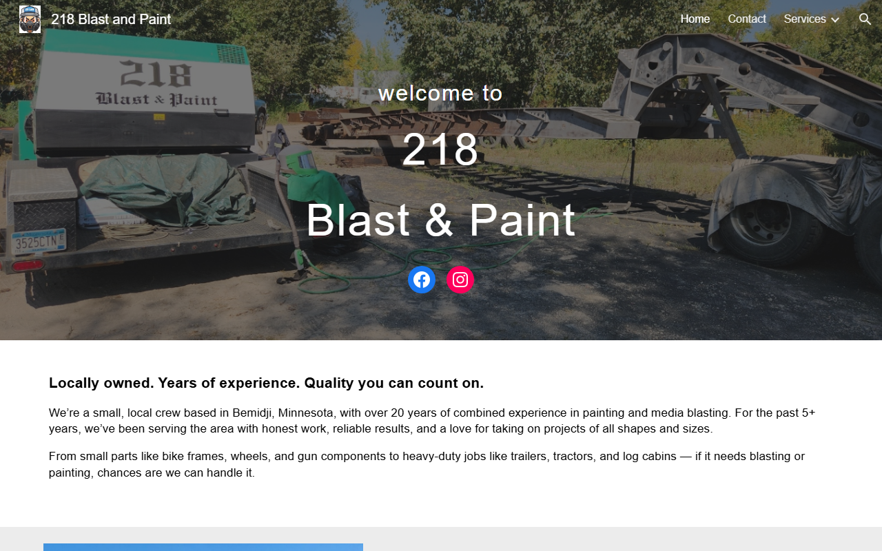 218blastandpaint.com screenshot