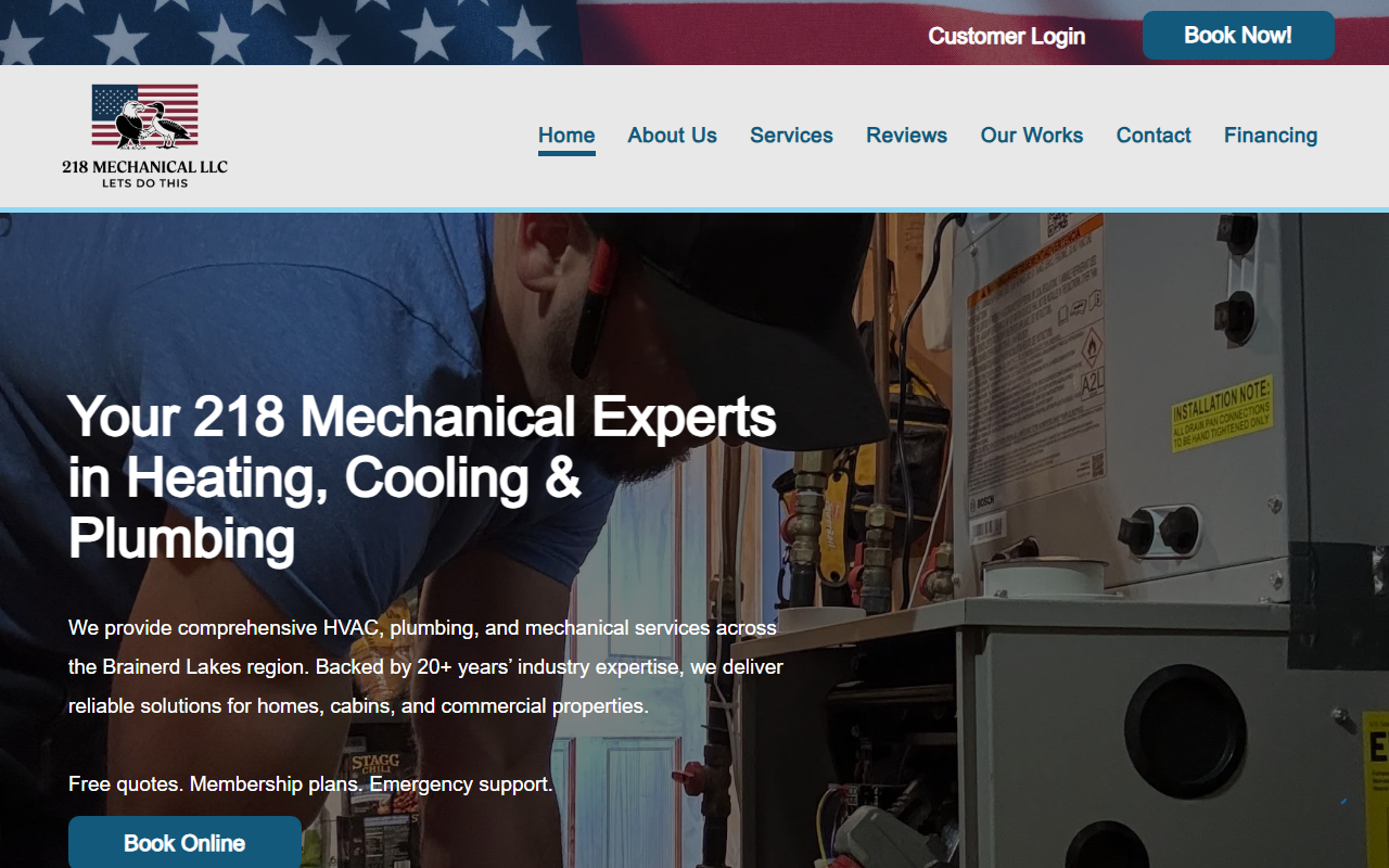 218mechanical.com screenshot
