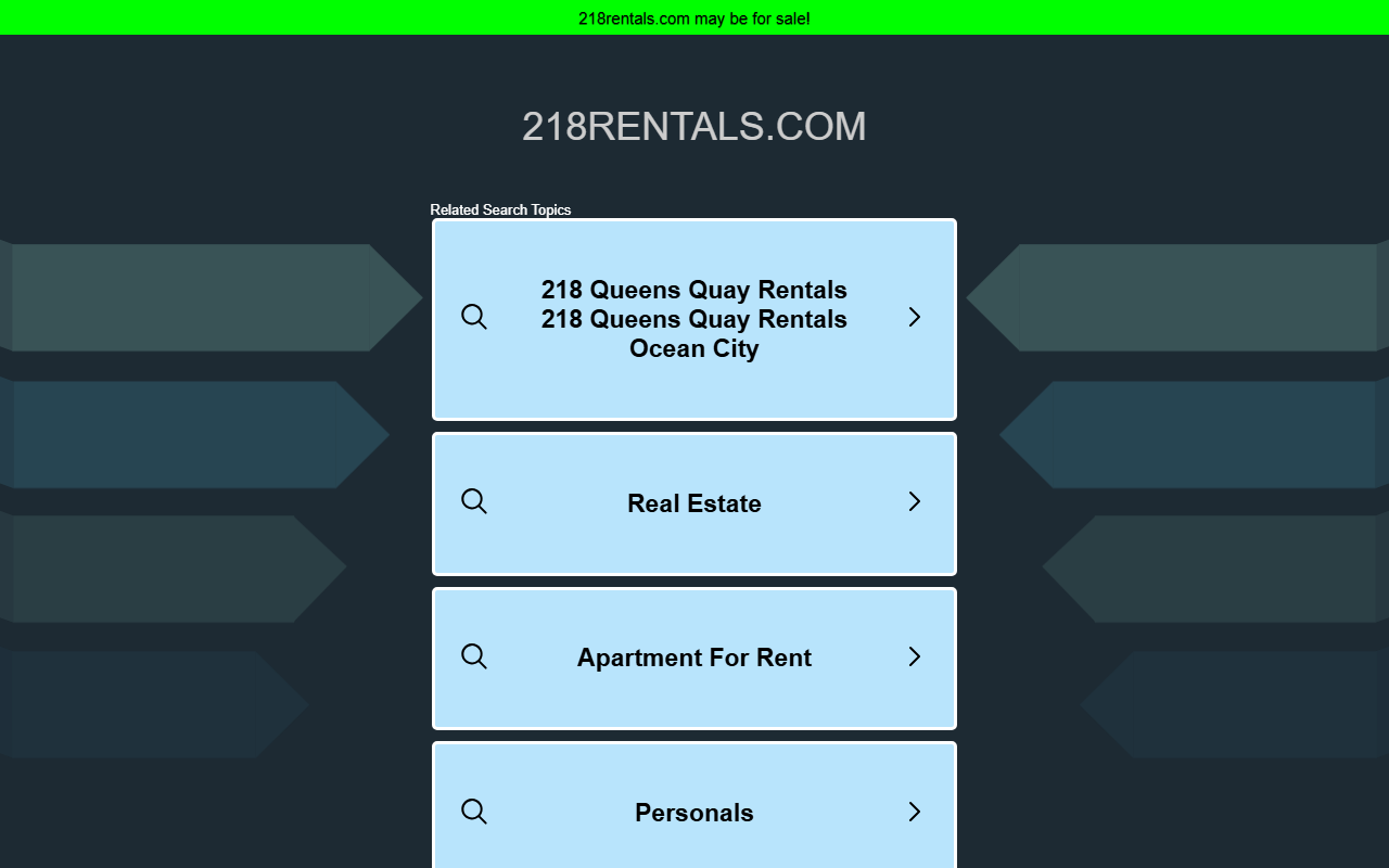 218rentals.com screenshot