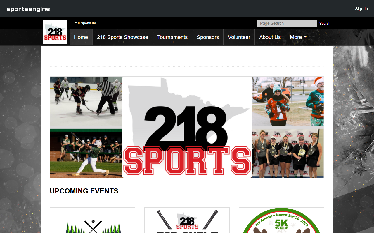 218sportsinc.com screenshot