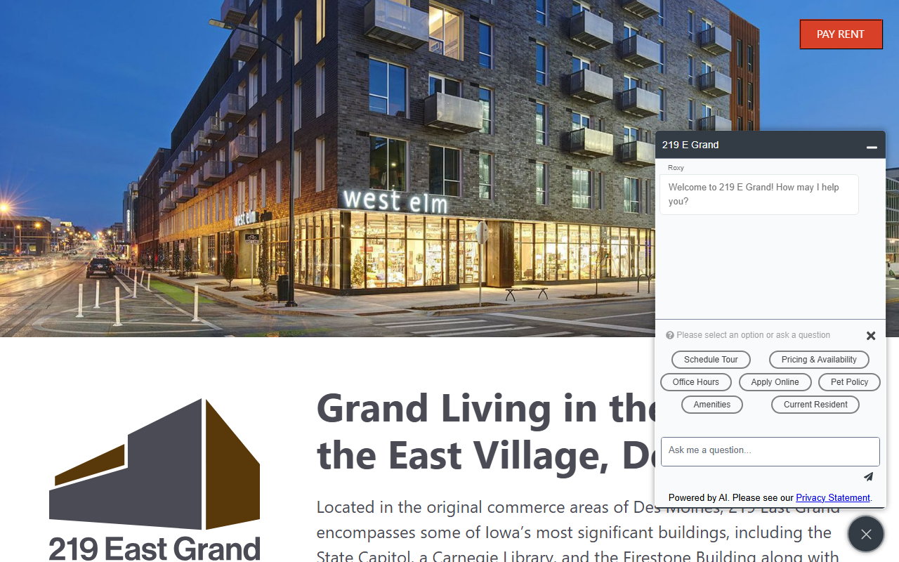 219eastgrand.com screenshot
