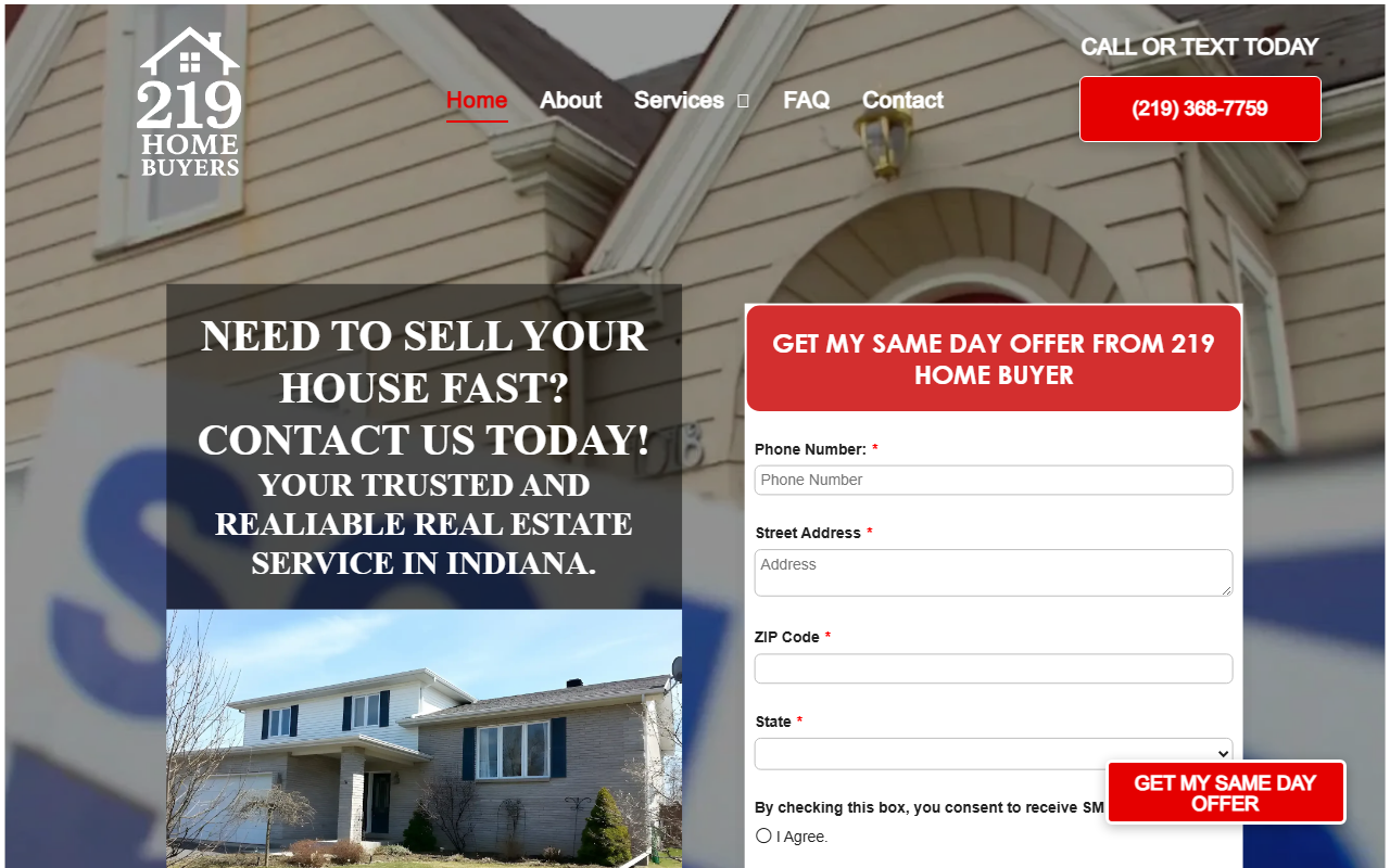 219homebuyers.com screenshot