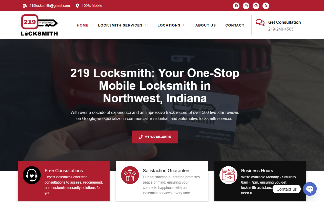 219locksmith.com screenshot