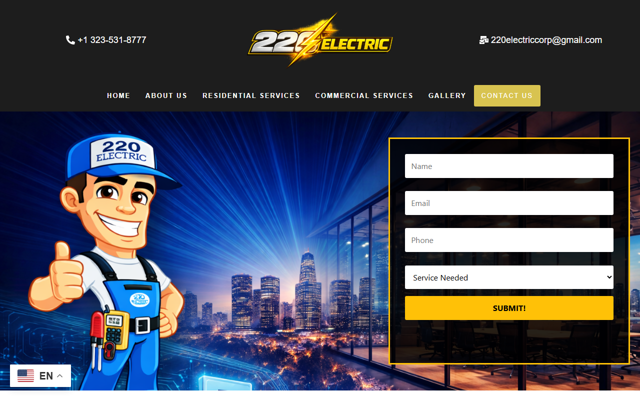 220electricinc.com screenshot