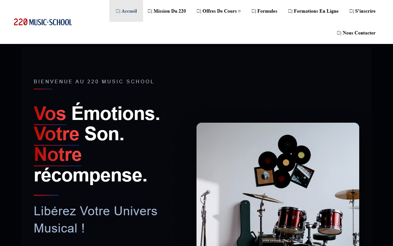 220musicschool.com screenshot