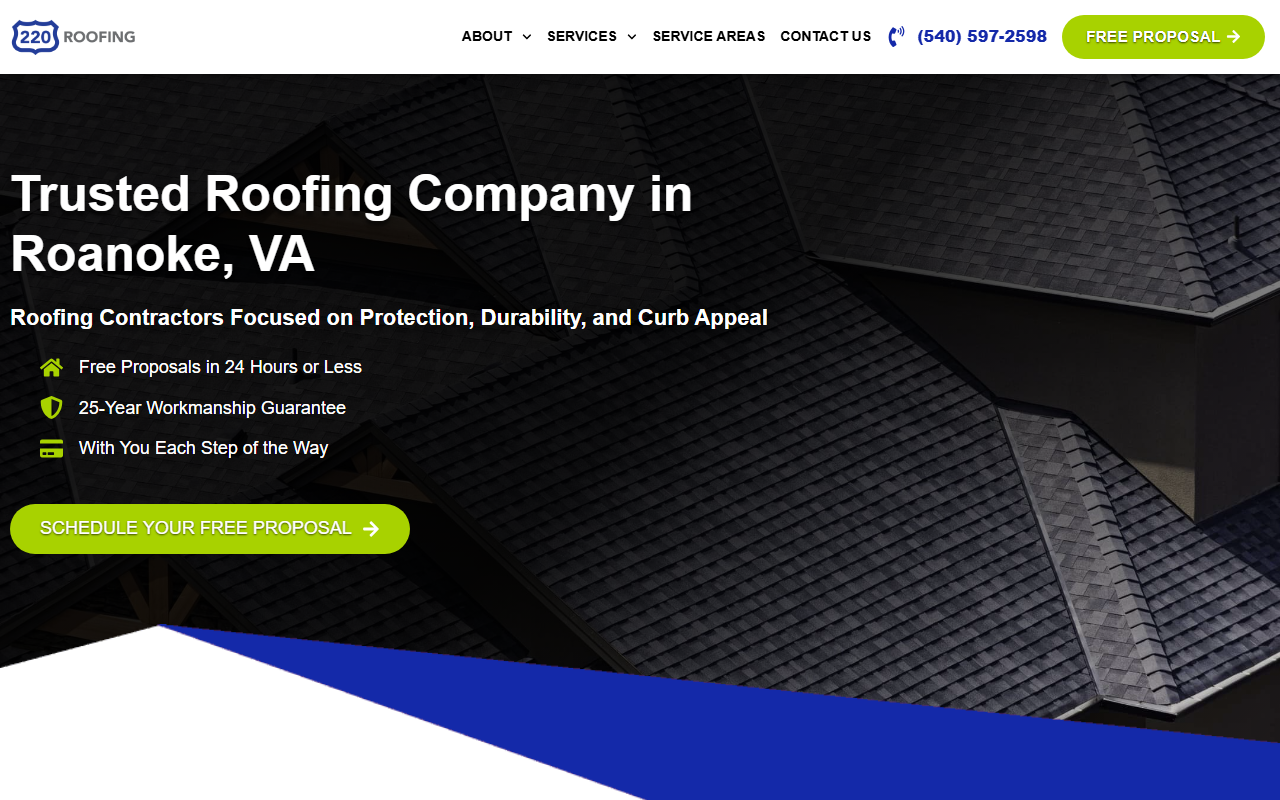 220roofing.com screenshot