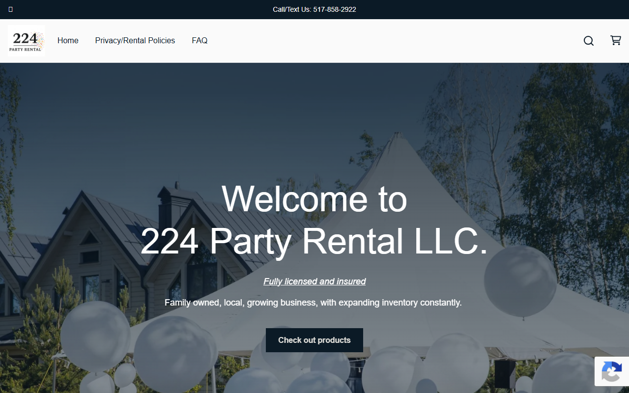 224partyrental.com screenshot
