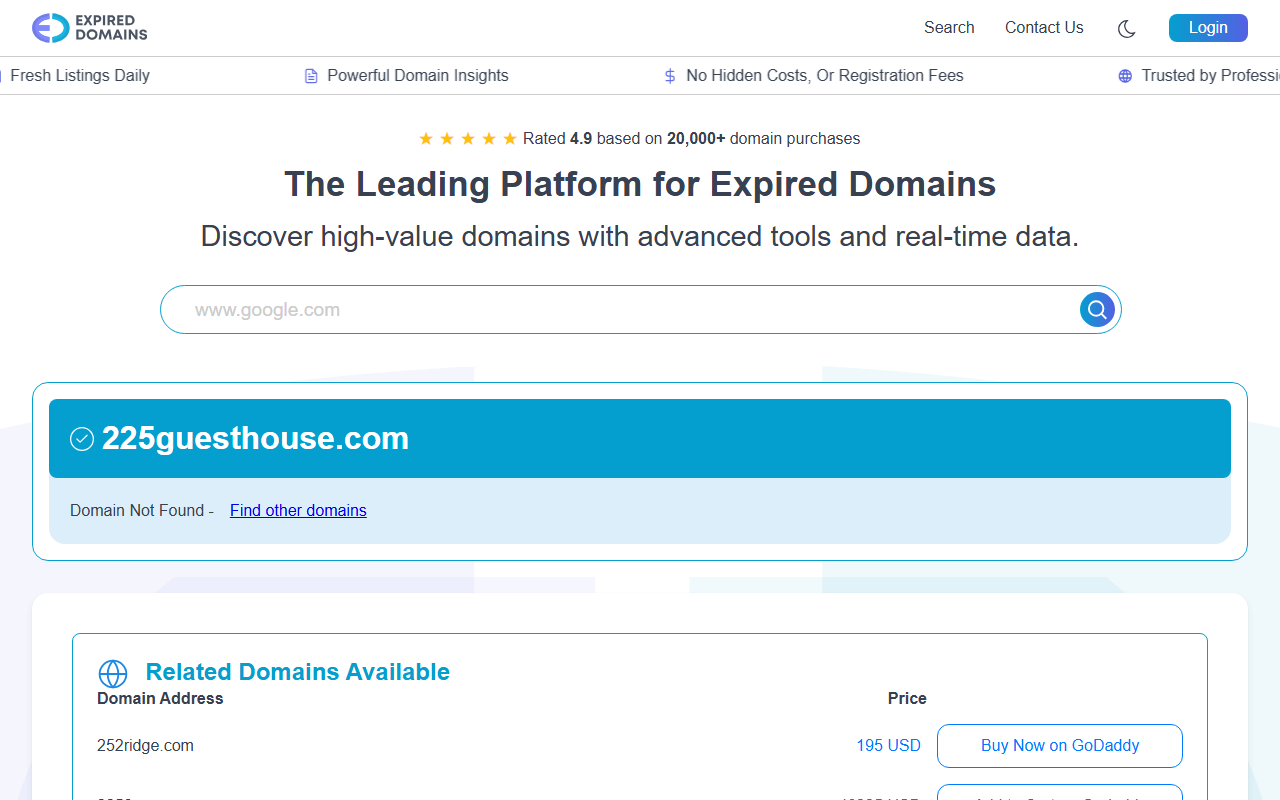 225guesthouse.com screenshot