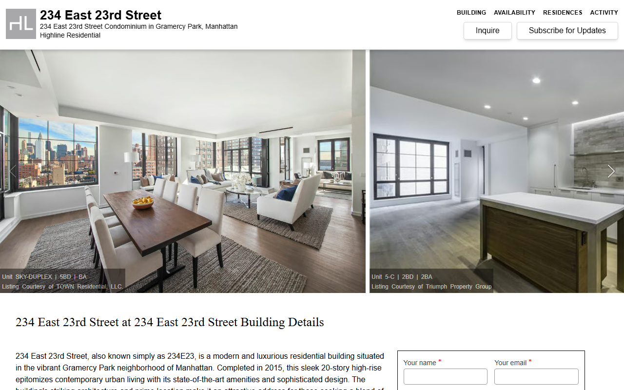 234east23rd.com screenshot