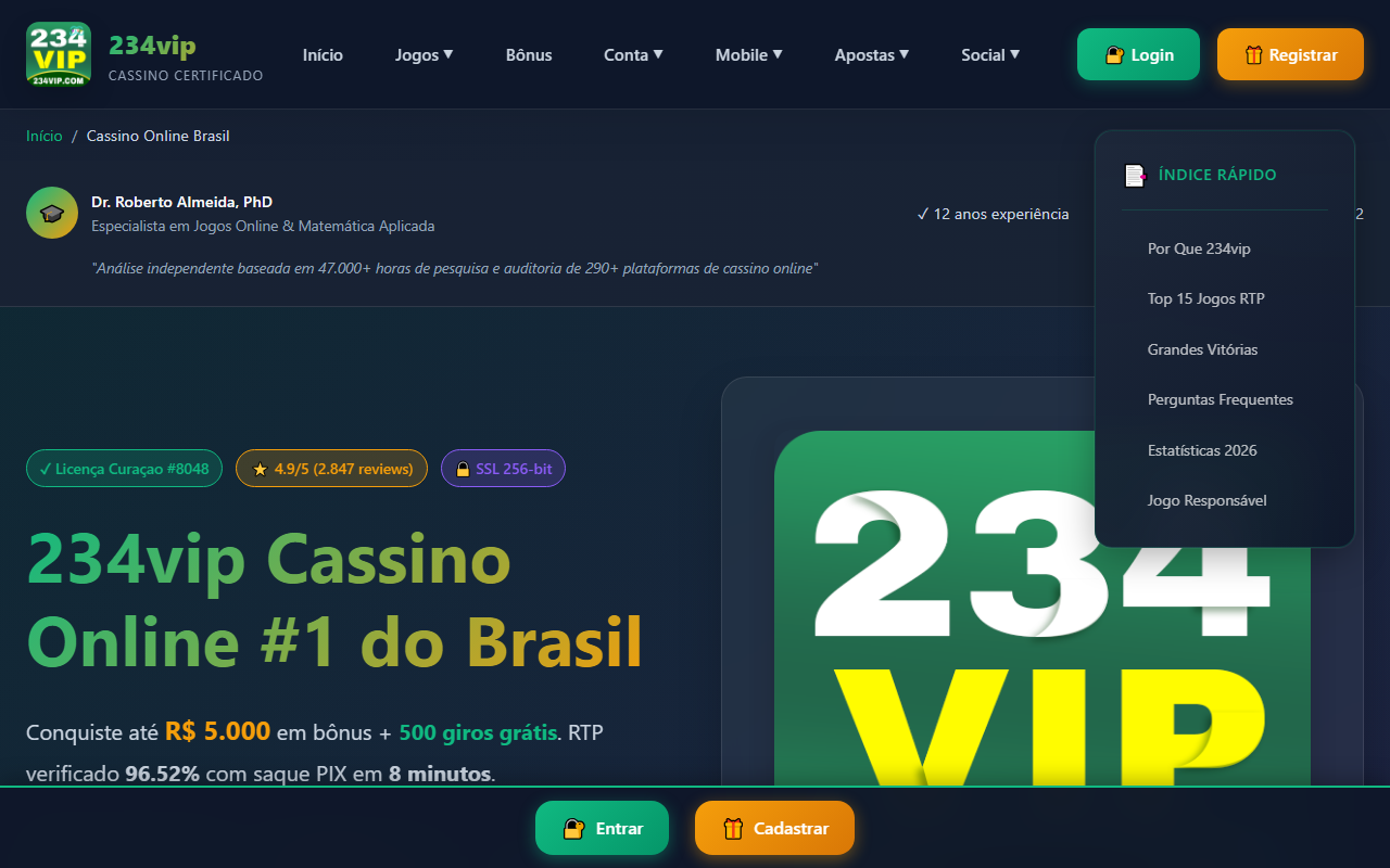 234vipslots.com screenshot
