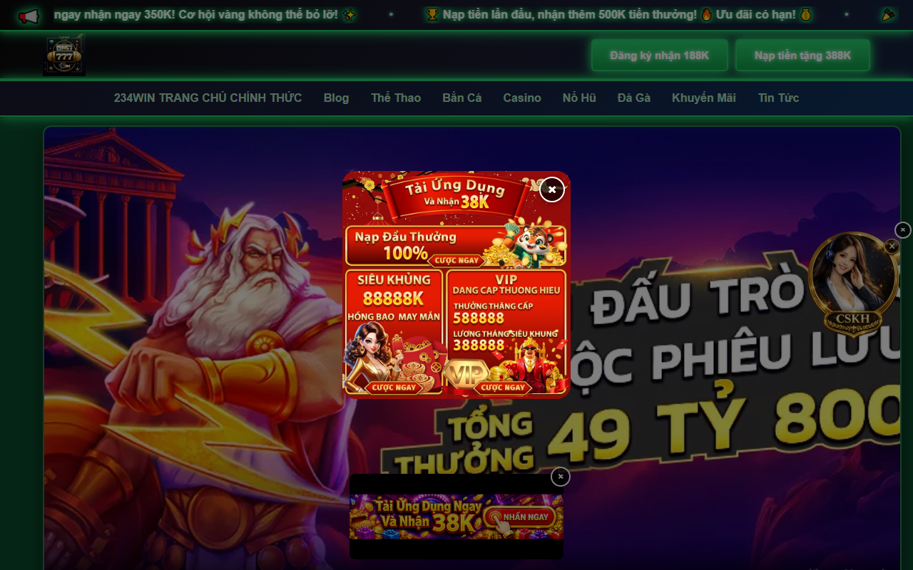 234winhomevip.com screenshot