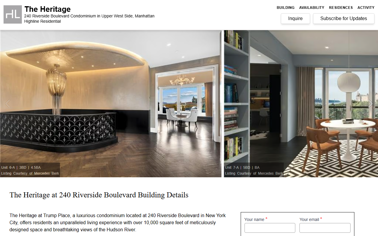 240riversidenyc.com screenshot